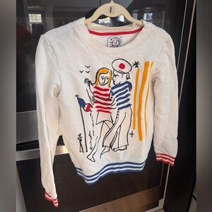 JC de Castelbajac x Petit Bateau White Sweatshirt with French sailor design